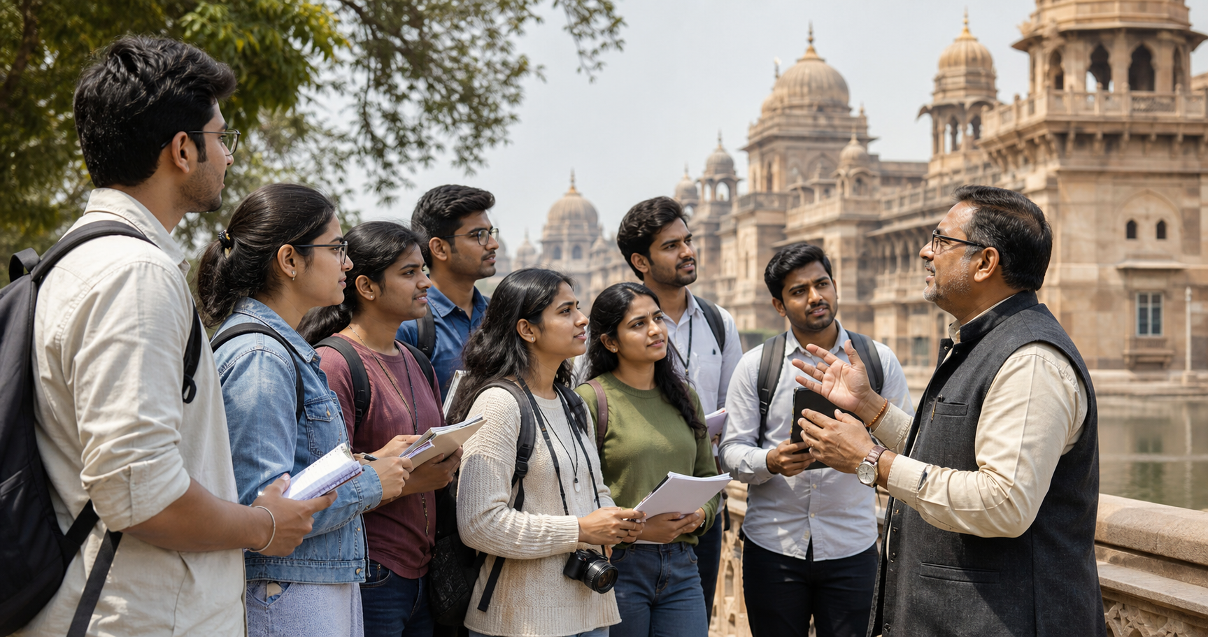 Students attending a travel and tourism event